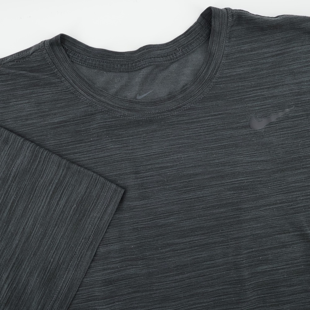 Nike Dri-FIT Training Shirt Charcoal Grey Space Dye Short Sleeve Mens XL